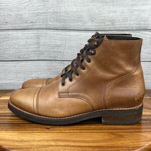 Thursday Boot Co The Captain Natural Tan Leather Cap Toe Lace Up Boot Men’s 11.5